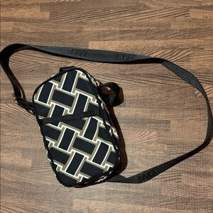 Diane Von Furstenberg Black and Tan Geometric Crossbody